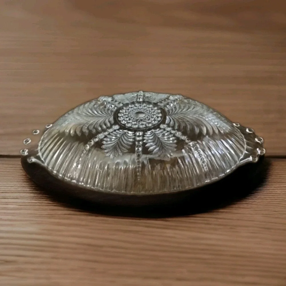 Vintage‎ Anchor Hocking Feather and Pearl Relish Dish Depression Glass EXC